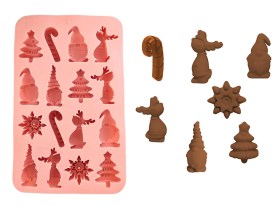 Molde silicona 16 figuras Navidad